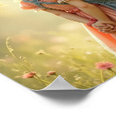 Lieve kleine meid met haar kitten poster (Hoek)