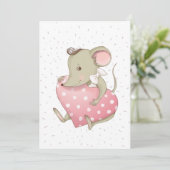 Lieve kleine muis bedankkaart (Staand voorkant)