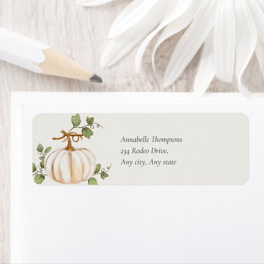 Lieve kleine pompoen op de weg Baby shower Etiket