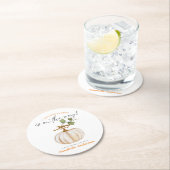 Lieve kleine pompoen op de weg Baby shower Ronde Kartonnen Onderzetter (Insitu)