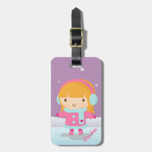 Lieve Kleine Schaatsster Meisje Gepersonaliseerd P Bagagelabel