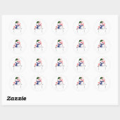 Lieve Kleine Sneeuwman Ronde Sticker (Vel)
