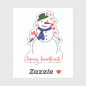 Lieve Kleine Sneeuwman Sticker (Vel)