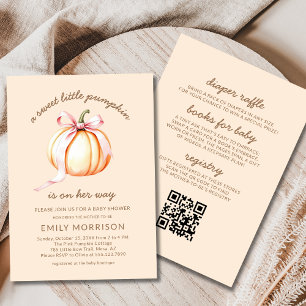 Lieve Kleine Zoete Pompoen All-in-One Baby Shower Kaart