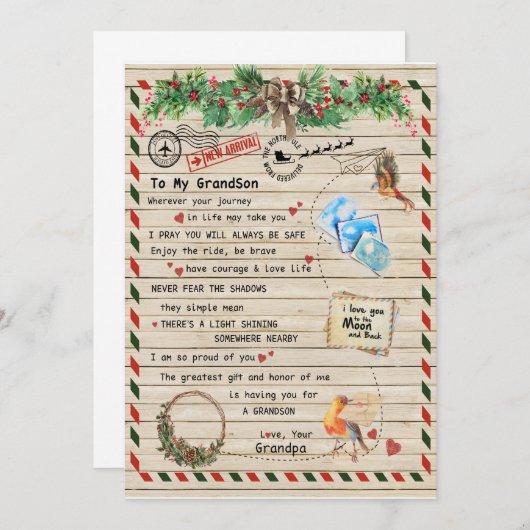 Lieve Kleinzoon|Brief Aan Mijn Kleinzoon Ik Ben Tr Kaart (Voorkant / Achterkant)