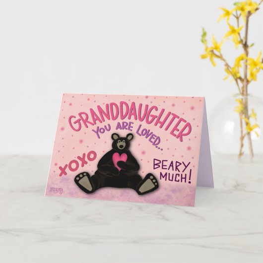 Lieve Kleinzoon Valentijnsbeer Inspirerend Plezier Kaart (Gele Bloem)