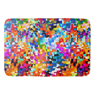 Lieve kleurrijke abstracte vierkanten badmat