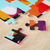 Lieve kleurrijke abstracte vierkanten legpuzzel (Zijkant)