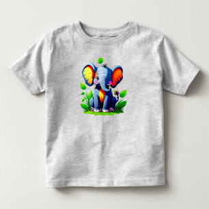 Lieve Kleurrijke Baby Olifant Cartoon Kinder Shirts