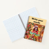 Lieve Kleurrijke Fee Zittend op Kerstboom Notitieboek (Binnen)