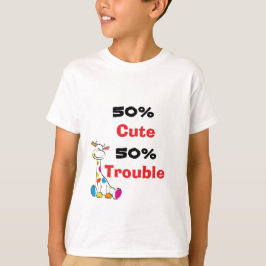 Lieve Kleurrijke Giraf 50% Problemen Kunst T-shirt