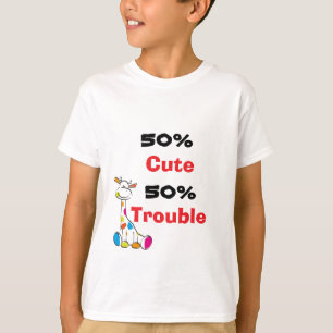 Lieve Kleurrijke Giraf 50% Problemen Kunst T-shirt