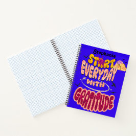 Lieve Kleurrijke Groovy Retro Stijl Dankbaarheid S Notitieboek