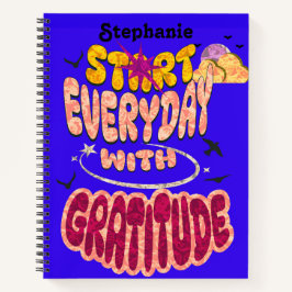 Lieve Kleurrijke Groovy Retro Stijl Dankbaarheid S Notitieboek
