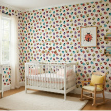 Lieve Kleurrijke Lieveheersbeestje Patroon Kinderb