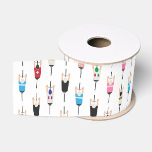 Lieve Kleurrijke Nationale Wielrenners Illustratie Grosgrain Lint