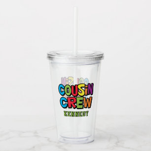 Lieve Kleurrijke Neef en Nichten Crew Familie Reün Acryl Drinkbeker