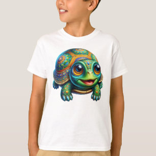 Lieve Kleurrijke Schildpad Illustratie T-shirt