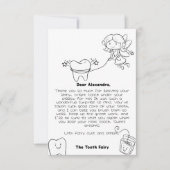 Lieve Kleurrijke Tandfee Verzamelt de Tand Bedankkaart (Voorkant)