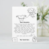 Lieve Kleurrijke Tandfee Verzamelt de Tand Bedankkaart (Staand voorkant)