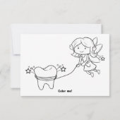 Lieve Kleurrijke Tandfee Verzamelt de Tand Bedankkaart (Achterkant)