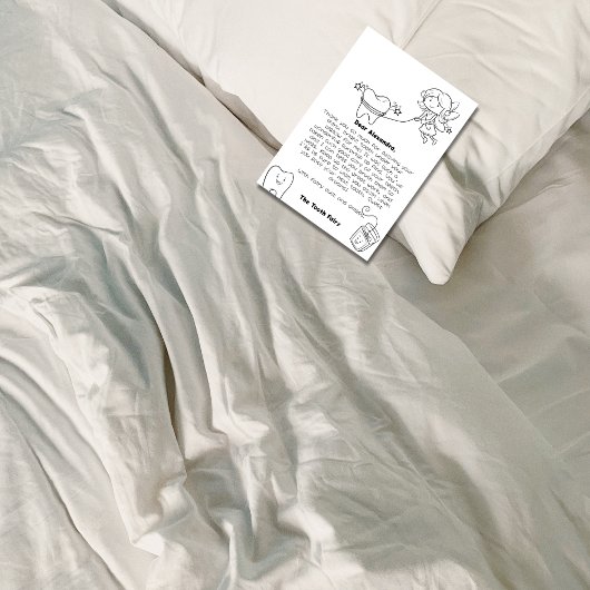 Lieve Kleurrijke Tandfee Verzamelt de Tand Bedankkaart