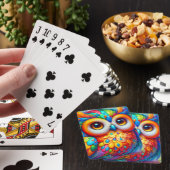 Lieve Kleurrijke Uil Pokerkaarten (Insitu)
