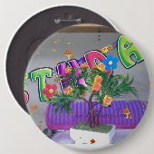 Lieve kleurrijke verjaardag ronde button 6,0 cm (Voorkant /achterkant)