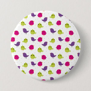 Lieve kleurrijke vogels ronde button 7,6 cm