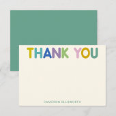 Lieve Kleurrijke Whimsical Moderne Typografie Aang Bedankkaart (Voorkant / Achterkant)