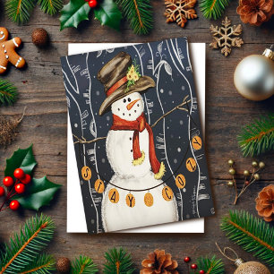 Lieve Knusse Sneeuwman Kerst Inspiratie Kaart