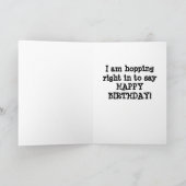 LIEVE KONIJN DIE LANGSKOMT OM GELUKKIGE VERJAARDAG KAART (Binnen)