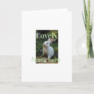 Lieve konijn konijn huisdier foto naam groene past kaart