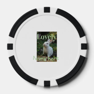 Lieve konijn konijn huisdier foto naam groene past poker chips