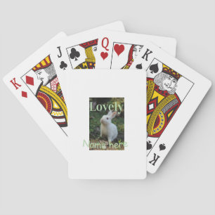 Lieve konijn konijn huisdier foto naam groene past pokerkaarten