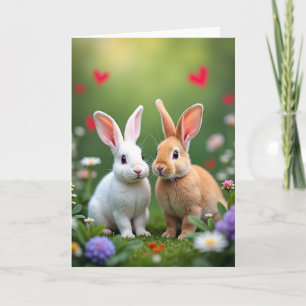 Lieve Konijnen Vrienden Lente Kaart