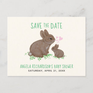 Lieve Konijntjes Baby Shower Save The Date Aankondigingskaart