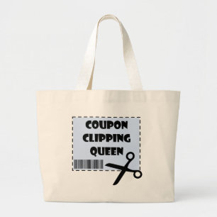 Lieve Koningin van het Couponknippen Spreuk Grote Tote Bag
