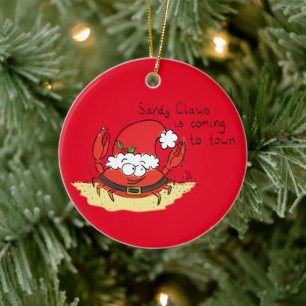 Lieve Krab Kerstdag Grappige Vakantie Kerstman Car Keramisch Ornament