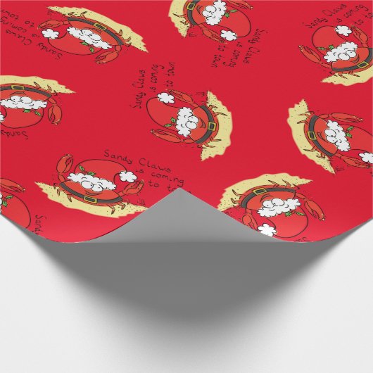 Lieve Krab Kerstdag Grappige Vakantie Sinterklaas Cadeaupapier (Hoek)