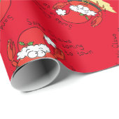Lieve Krab Kerstdag Grappige Vakantie Sinterklaas Cadeaupapier (Rol Hoek)