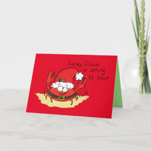 Lieve Krab Kerstdag Grappige Vakantie Sinterklaas Kaart