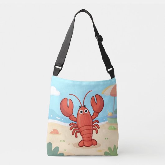 Lieve kreeft op het strand crossbody tas (Voorkant)