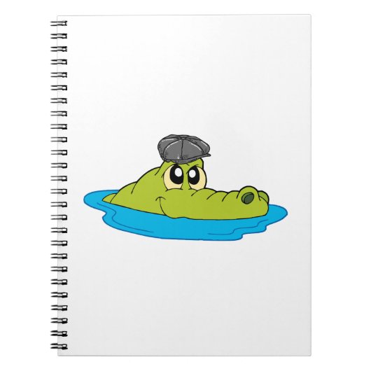 Lieve Krokodil met Pet - Grappige Cartoon Notitieboek (Voorkant)