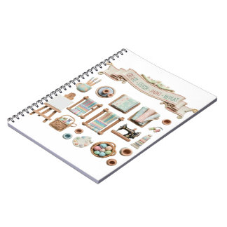 Lieve Kunst, Ambachten & Naai Elementen Clipart - Notitieboek