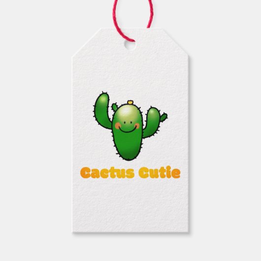 Lieve Lachende Cactus Illustratie Cadeaulabel (Voorkant)