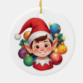 Lieve Lachende Kerstman Kerstmis Keramisch Ornament (Achterkant)