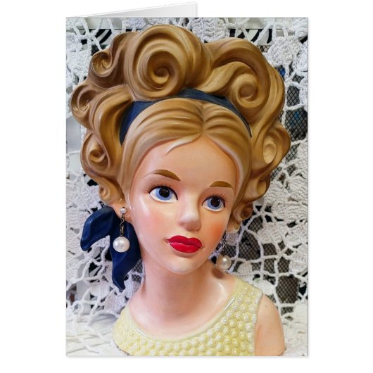 Lieve Lady Head Vase Big Bouffant Hair 1960 (Voorkant)