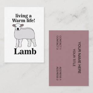 Lieve Lam Met Een Warm Leven Grappige Lam Visitekaartje