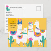 Lieve Lama Familie Adres Gewijzigd Aankondigingskaart (Voorkant / Achterkant)